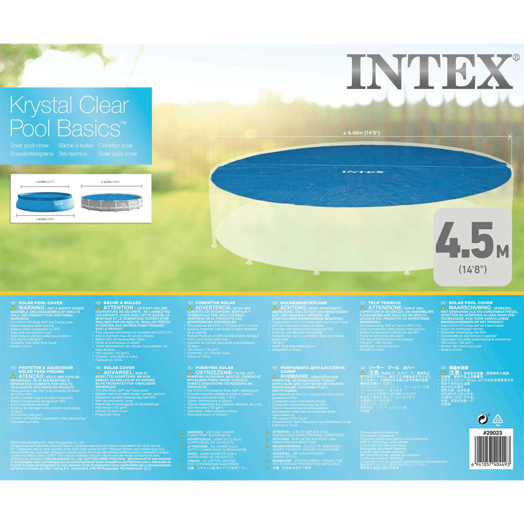 Intex Κάλυμμα Πισίνας Ηλιακό Στρογγυλό 457 εκ. 29023