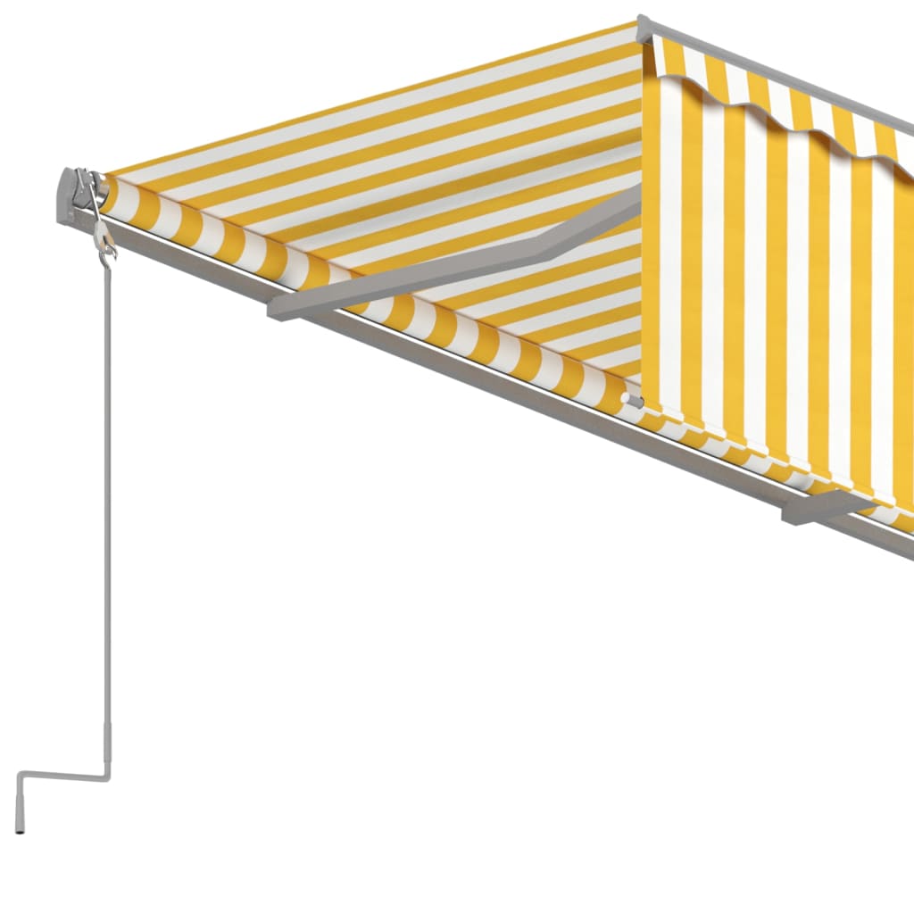 vidaXL Τέντα Συρόμενη Αυτόματη με Σκίαστρο Κίτρινο / Λευκό 4 x 3 μ.