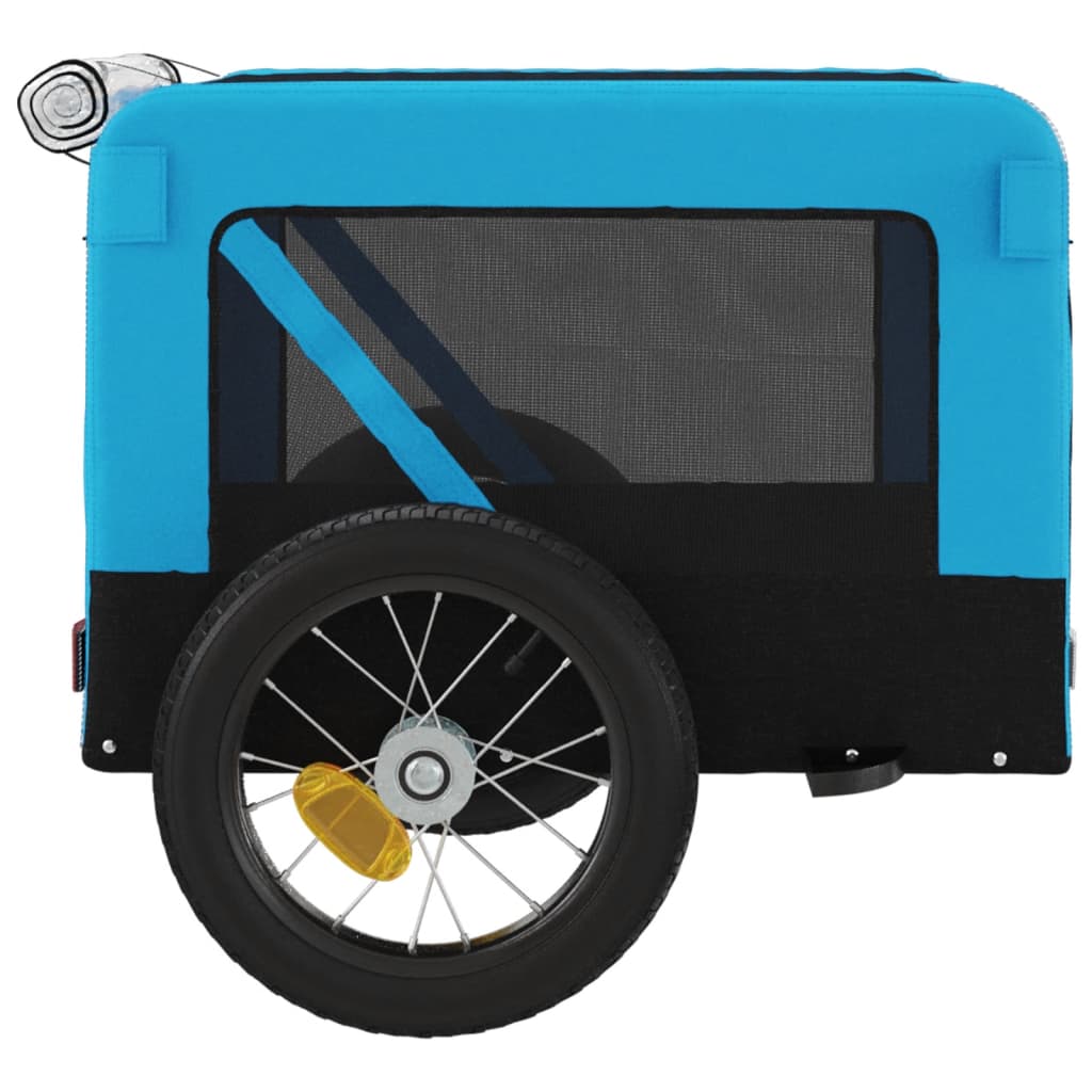vidaXL Τρέιλερ Ποδηλάτου Κατοικίδιων Μπλε/Μαύρο Ύφασμα Oxford/Σίδηρος