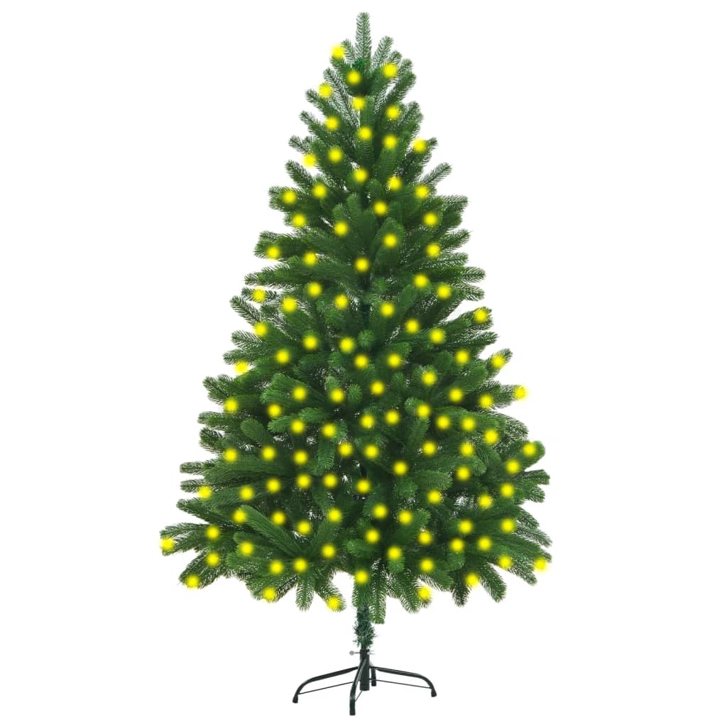vidaXL Χριστ. Δέντρο Τεχνητό Προφωτισμένο Βάση Πράσινο 210 εκ.