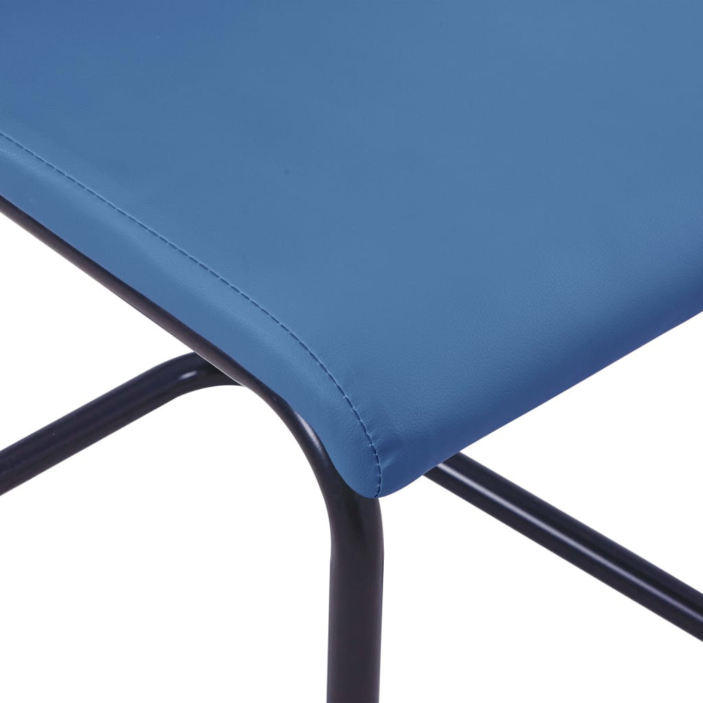 vidaXL Καρέκλες Τραπεζαρίας «Πρόβολος» 6 τεμ. Μπλε από Συνθετικό Δέρμα