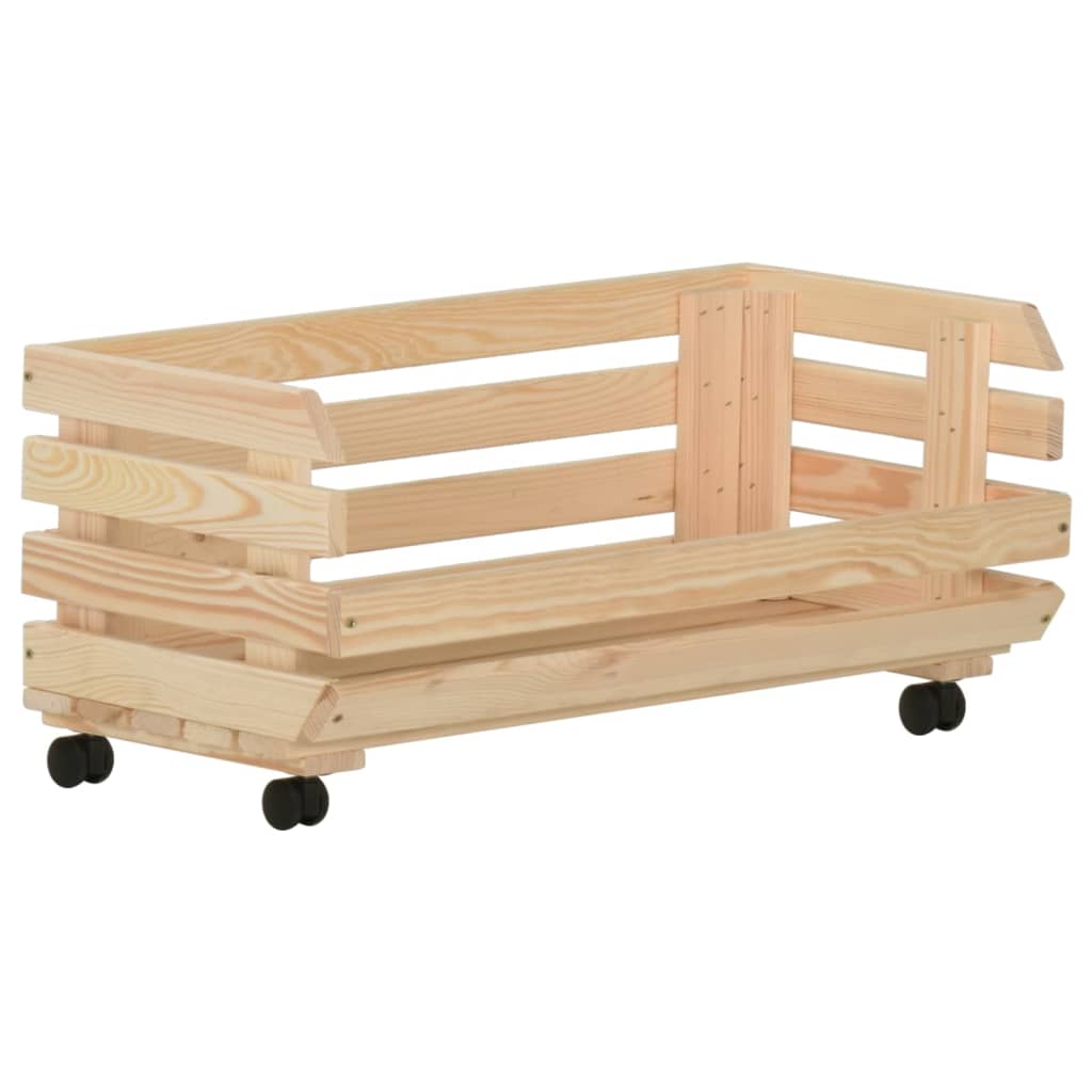 vidaXL Τρόλεϊ Λαχανικών 77 x 30 x 80 εκ. από Μασίφ Ξύλο Πεύκου
