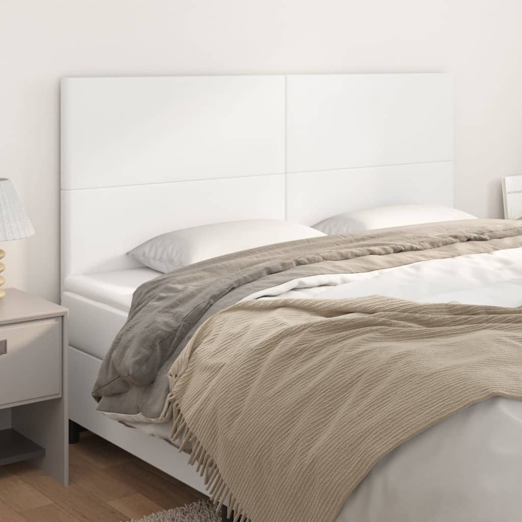 vidaXL Κεφαλάρια Κρεβατιού 4 τεμ. Λευκά80 x 5 x 78/88εκ.ΣυνθετικόΔέρμα
