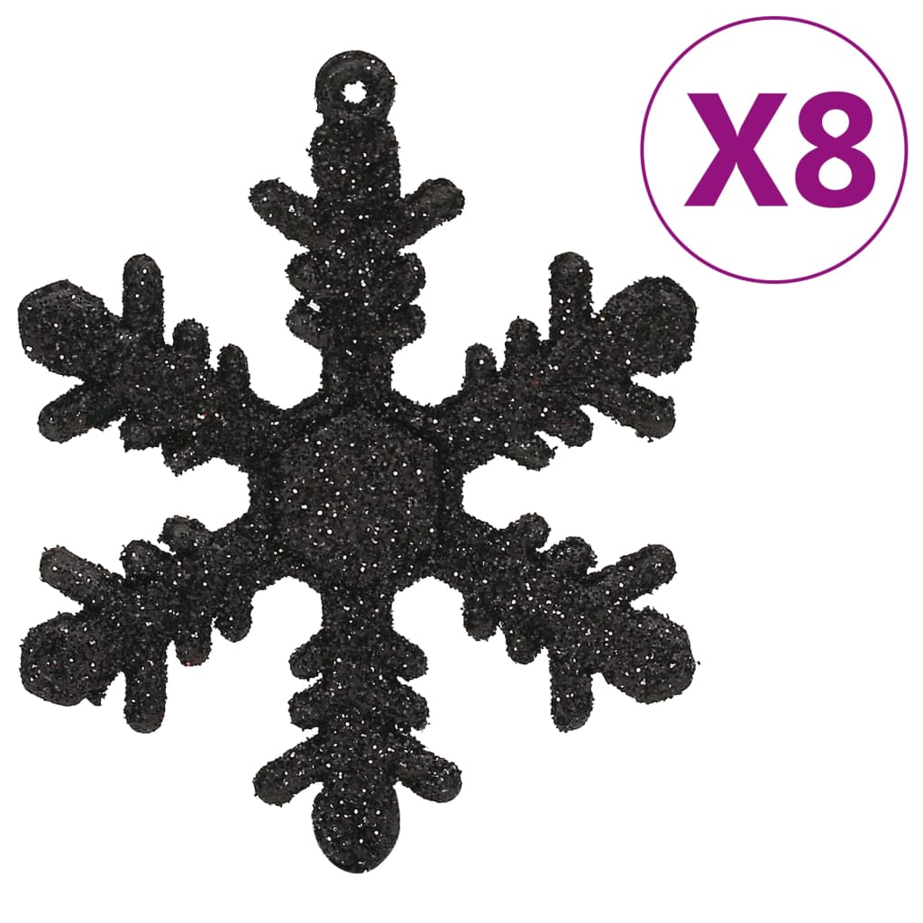 vidaXL Σετ Μπάλες Χριστουγεννιάτικες 111 τεμ. Μαύρο από Πολυστυρένιο