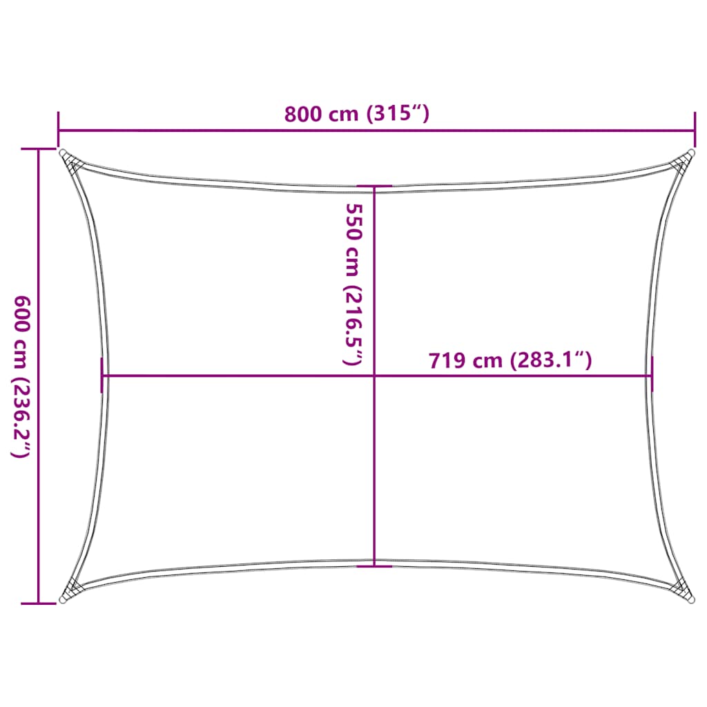 vidaXL Πανί Σκίασης Taupe 6x8 μ. από HDPE 160 γρ./μ²