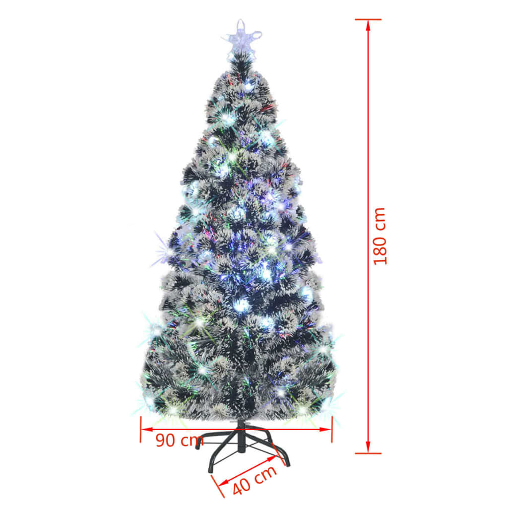 vidaXL Χριστουγεννιάτικο Δέντρο Τεχνητό Βάση/LED/Οπτικές Ίνες 180 εκ.