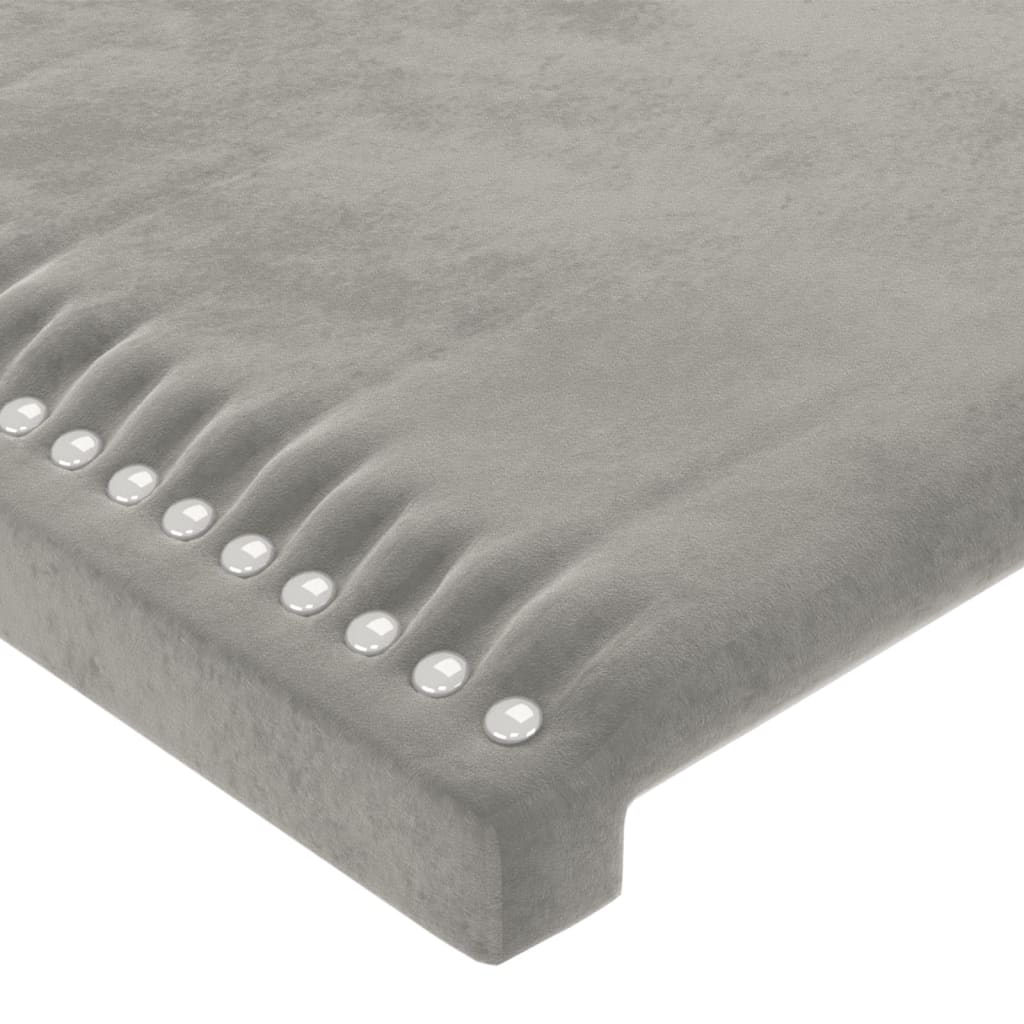 vidaXL Κεφαλάρι με Πτερύγια Ανοιχτό Γκρι 183x23x78/88 εκ. Βελούδινο