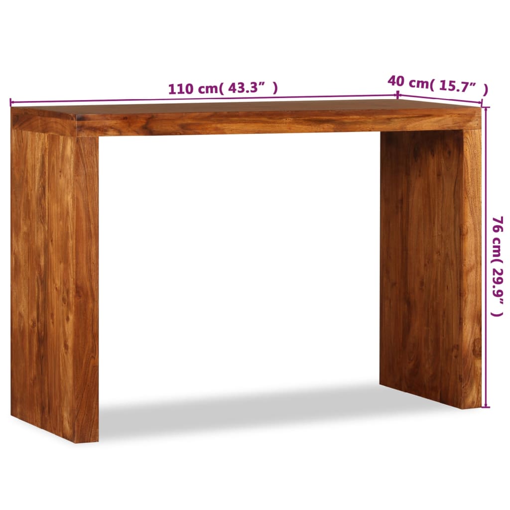 vidaXL Τραπέζι Κονσόλας 110x40x76 εκ. Μασίφ Ξύλο με Μελί Φινίρισμα