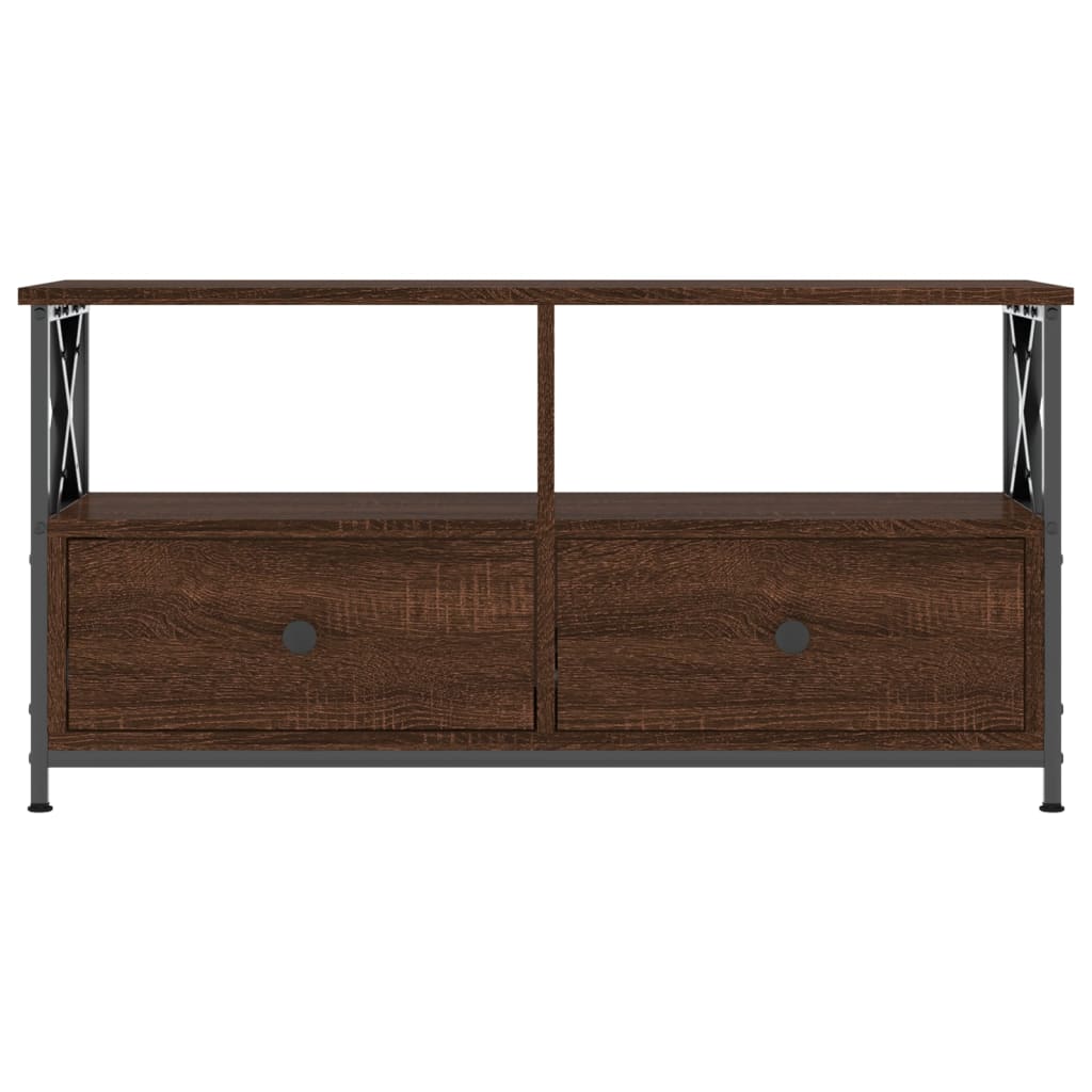 vidaXL Έπιπλο Τηλεόρασης Καφέ Δρυς 90x33x45 εκ. Επεξ. Ξύλο/Σίδερο