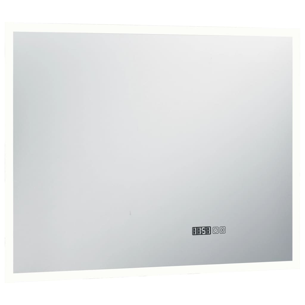 vidaXL Καθρέφτης Μπάνιου με LED/Αισθητήρα Αφής και Οθόνη Ώρας 80x60εκ.