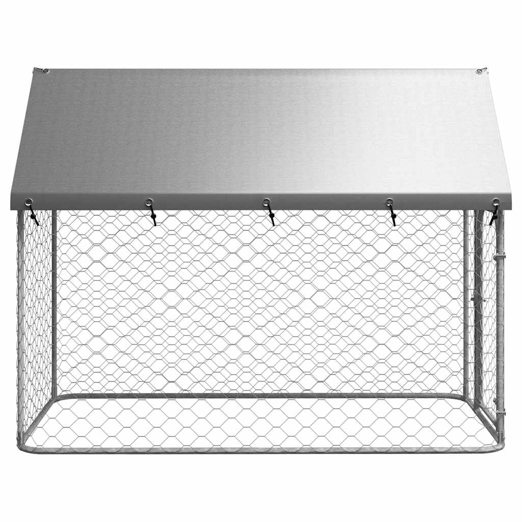 vidaXL Κλουβί Σκύλου Εξωτερικού Χώρου 200 x 100 x 150 εκ. με Στέγαστρο