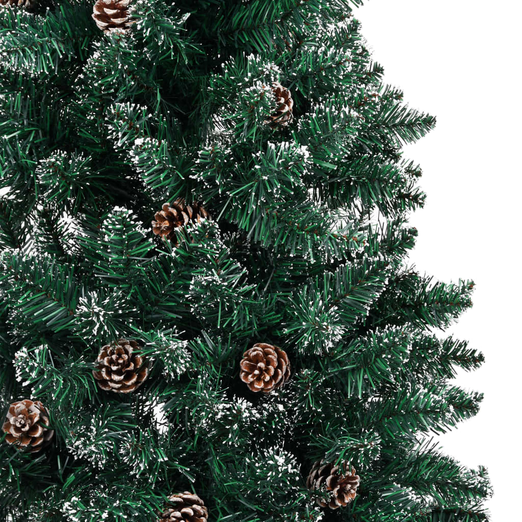 vidaXL Χριστουγεννιάτικο Δέντρο Slim Πράσινο 150 εκ. Αλ. Ξύλο/Χιόνι