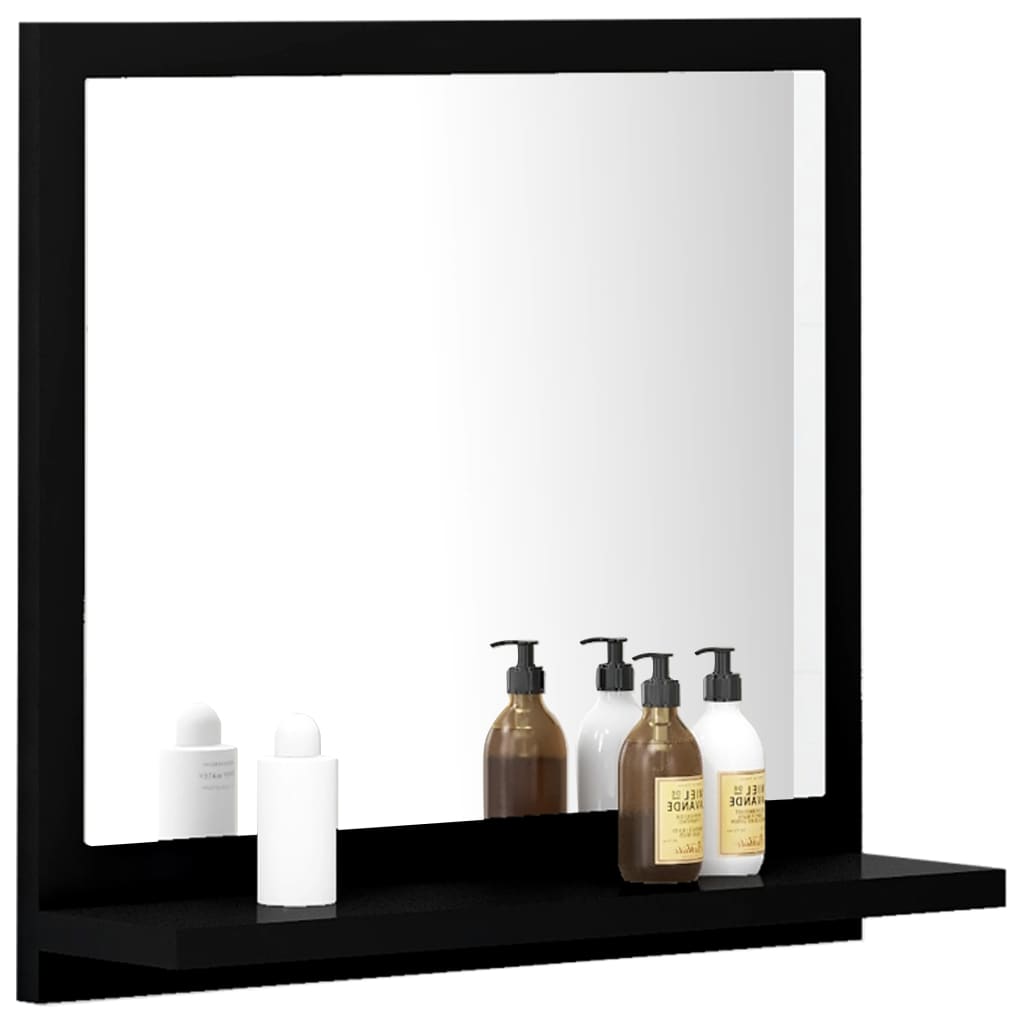 vidaXL Καθρέφτης Μπάνιου Μάυρος 40 x 10,5 x 37 εκ. Μοριοσανίδα