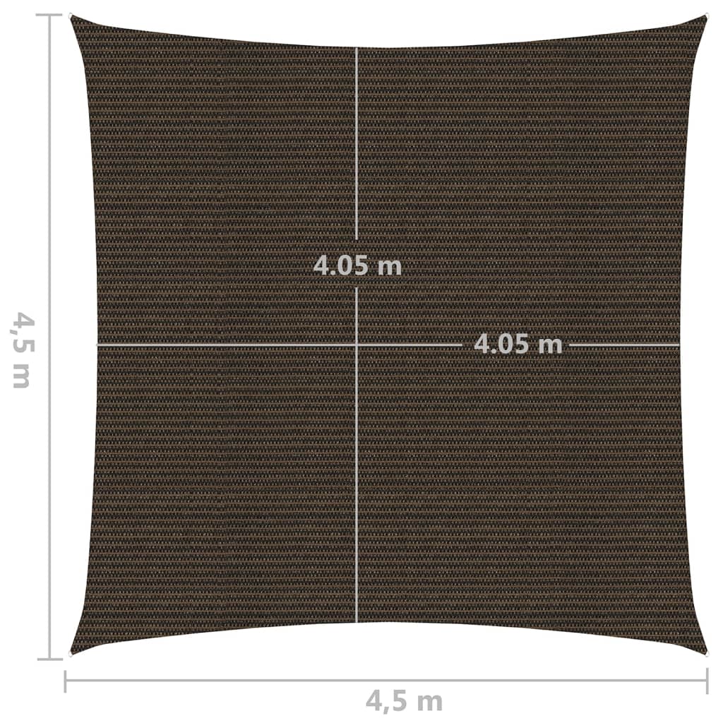 vidaXL Πανί Σκίασης Καφέ 4,5 x 4,5 μ. από HDPE 160 γρ./μ²