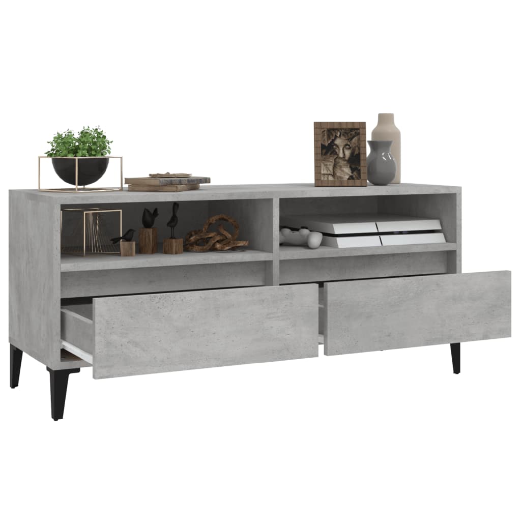 vidaXL Έπιπλο Τηλεόρασης Γκρι Σκυρ. 100 x 34,5 x 44,5 εκ. Επεξ. Ξύλο