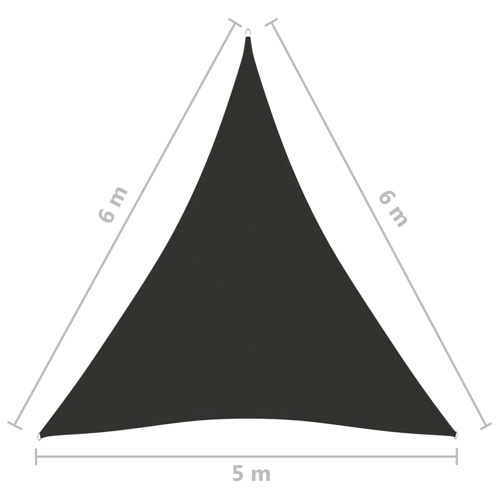 vidaXL Πανί Σκίασης Τρίγωνο Ανθρακί 5 x 6 x 6 μ. από Ύφασμα Oxford