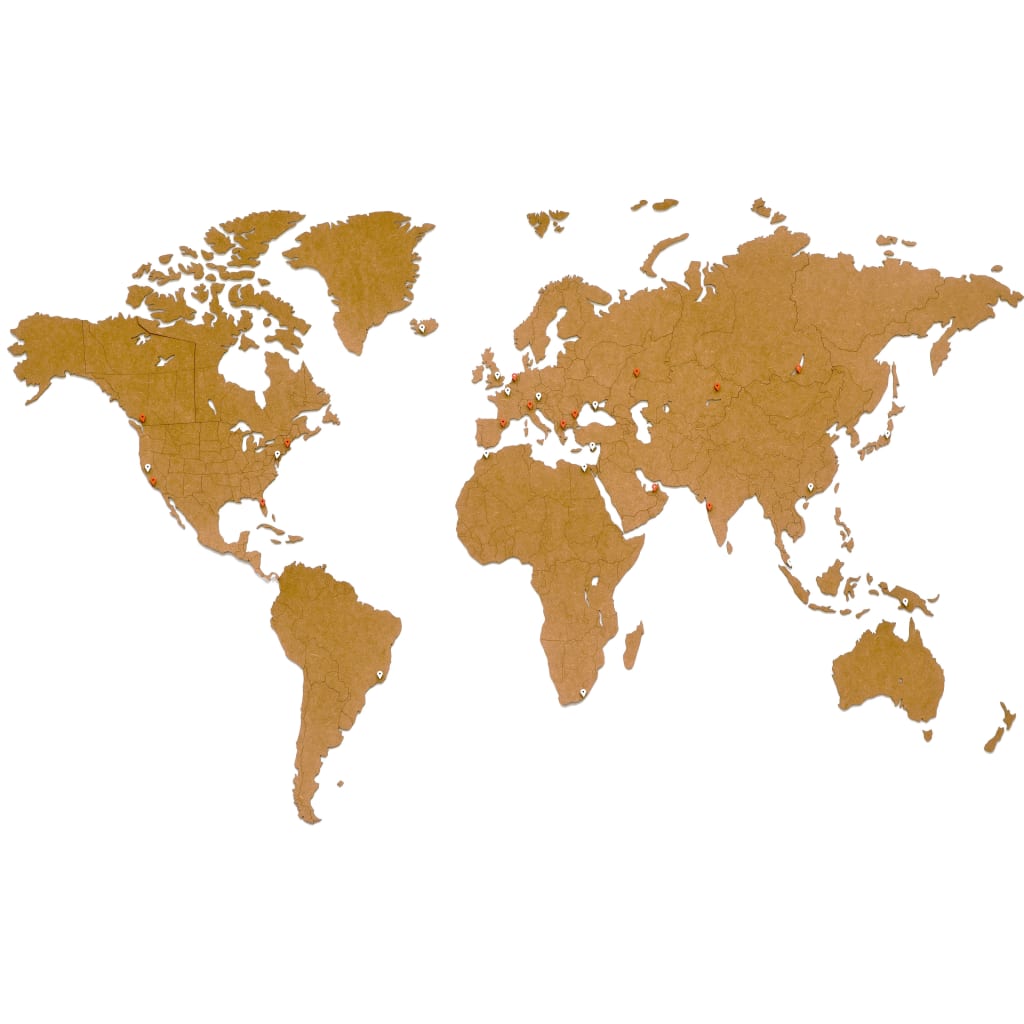 MiMi Innovations Παγκόσμιος Χάρτης Luxury Καφέ 180 x 108 εκ. Ξύλινος