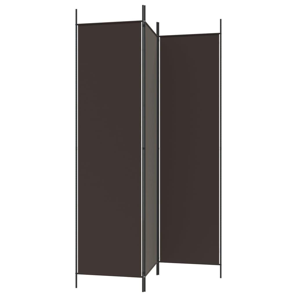 vidaXL Διαχωριστικό Δωματίου με 3 Πάνελ Καφέ 150x200 εκ. από Ύφασμα