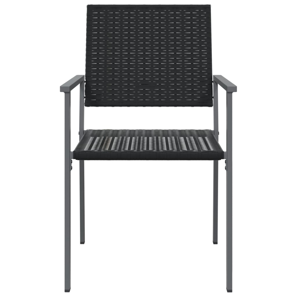 vidaXL Καρέκλες Κήπου 2 τεμ. Μαύρο 54x62,5x89 εκ. από Συνθετικό Ρατάν
