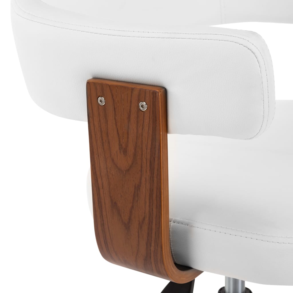 vidaXL Καρέκλες Τραπεζαρίας Περιστρ. 6τεμ Λευκές Λυγ. Ξύλο/Συνθ. Δέρμα
