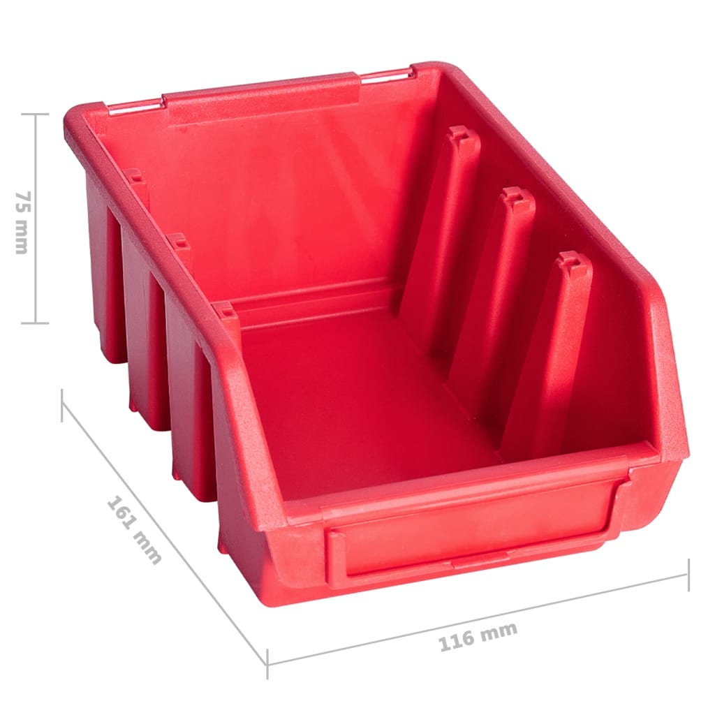 vidaXL Κουτιά Αποθήκευσης Σετ 103 τεμ. Κόκκινα/Μαύρα με Πάνελ Τοίχου
