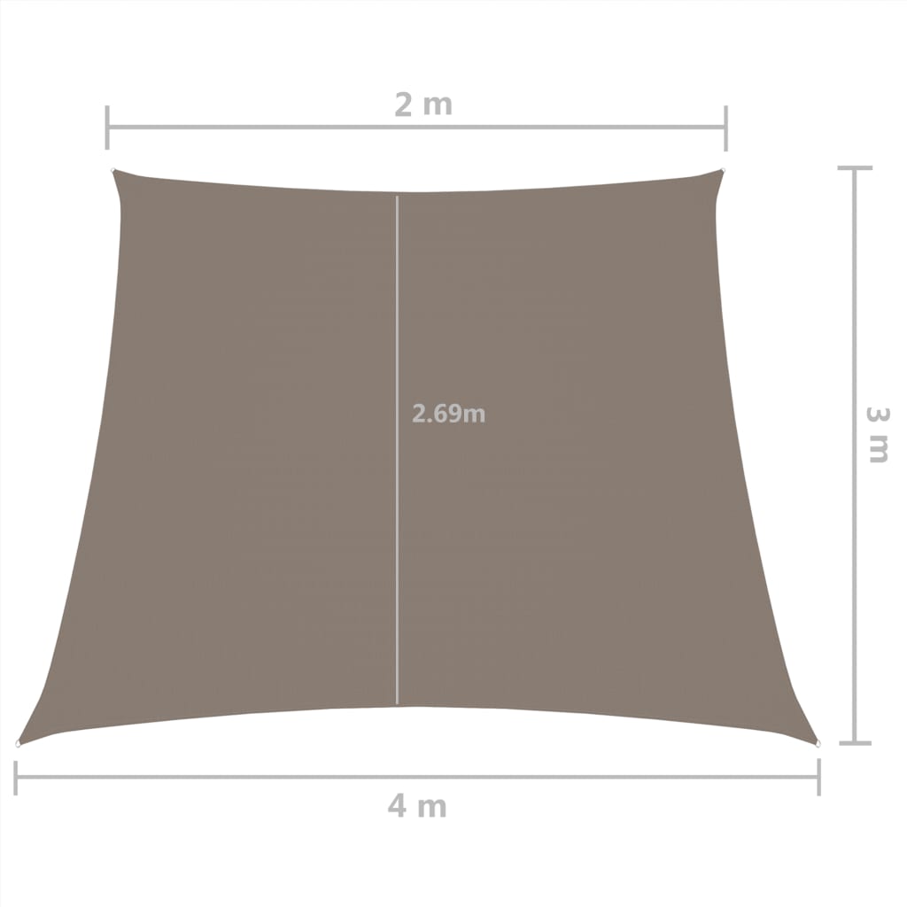 vidaXL Πανί Σκίασης Τρίγωνο Taupe 2/4 x 3 μ. από Ύφασμα Oxford