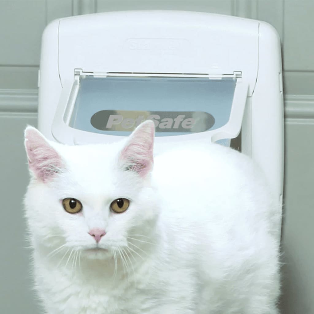 PetSafe Πορτάκι Γάτας Deluxe 400 Μαγνητικό 4 Κατευθύνσεων Λευκό