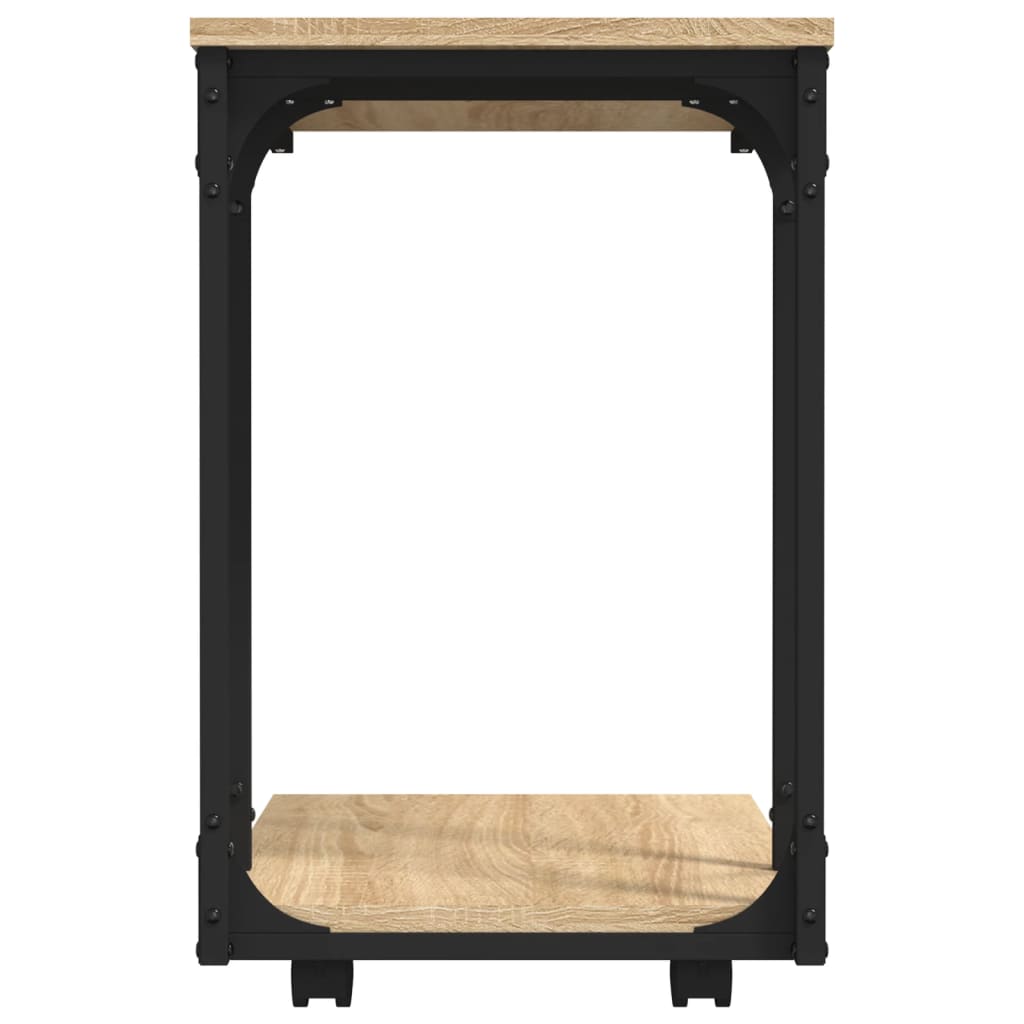 vidaXL Βοηθητικό Τραπέζι με Ρόδες Sonoma Δρυς 50x35x55,5εκ. Επεξ. Ξύλο