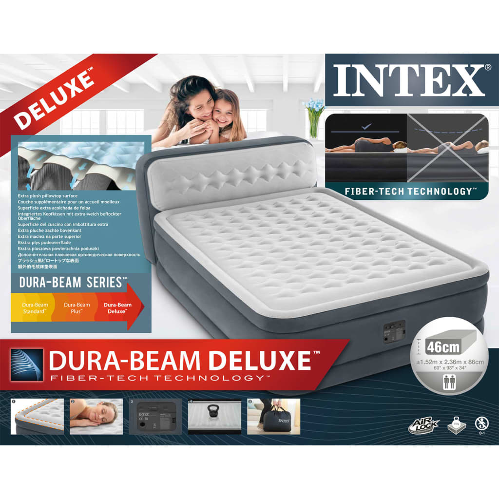 Intex Στρώμα Φουσκωτό Dura-Beam Deluxe Ultra Plush Headboard 86 εκ.