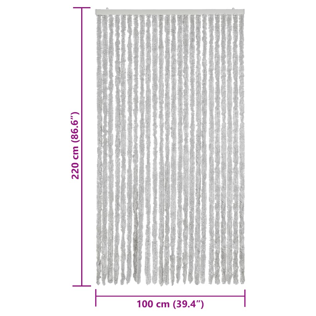 vidaXL Σήτα Εντόμων Γκρι 100 x 220 εκ. από Σενίλ