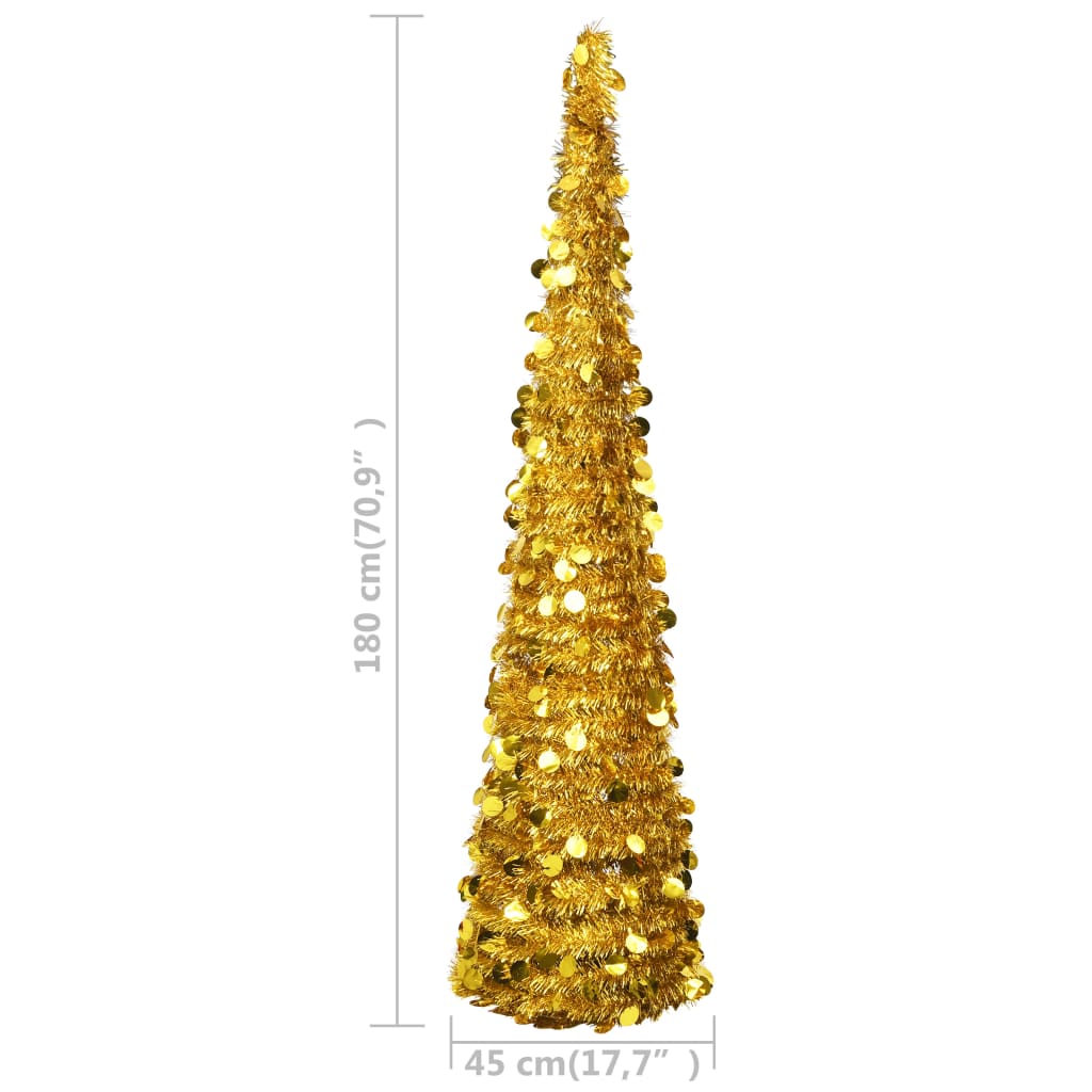 vidaXL Χριστουγεννιάτικο Δέντρο Τεχνητό Pop-Up Χρυσό 180 εκ. από PET