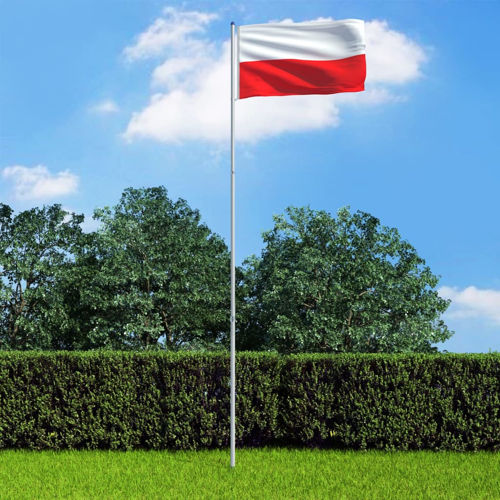 vidaXL Σημαία Πολωνίας με Ιστό Αλουμινίου 6 μ.