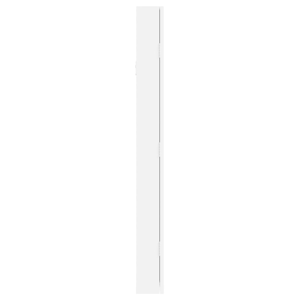 vidaXL Έπιπλο Κοσμημάτων με Καθρέφτη Επιτοίχιο Λευκό 30 x 8,5 x 90 εκ.