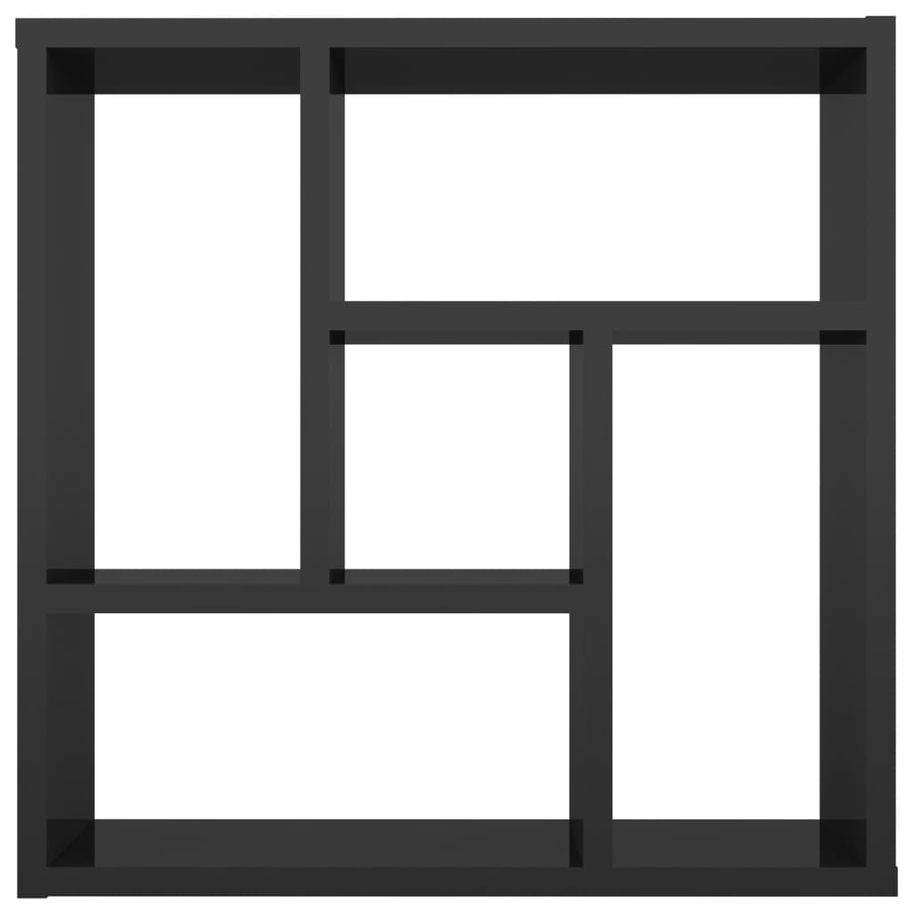 vidaXL Ραφιέρα Τοίχου Γυαλιστερό Μαύρο 45,1x16x45,1 εκ. Μοριοσανίδα