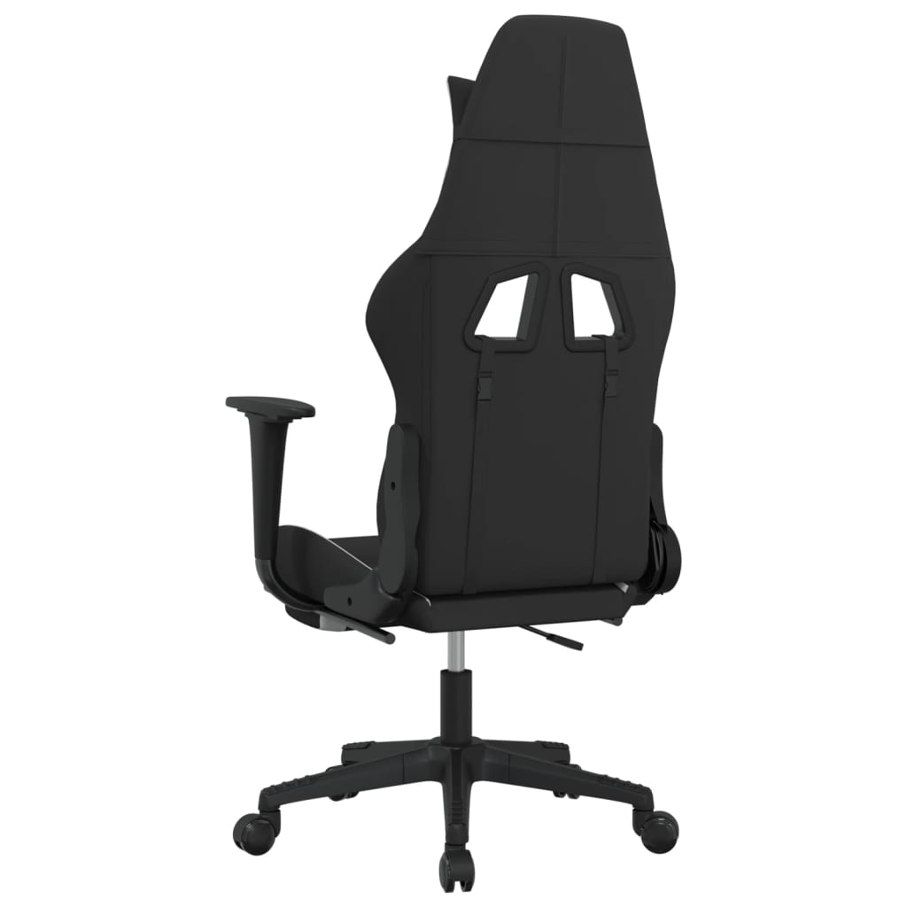 vidaXL Καρέκλα Μασάζ Gaming Μαύρη/Λευκή Ύφασμα με Υποπόδιο