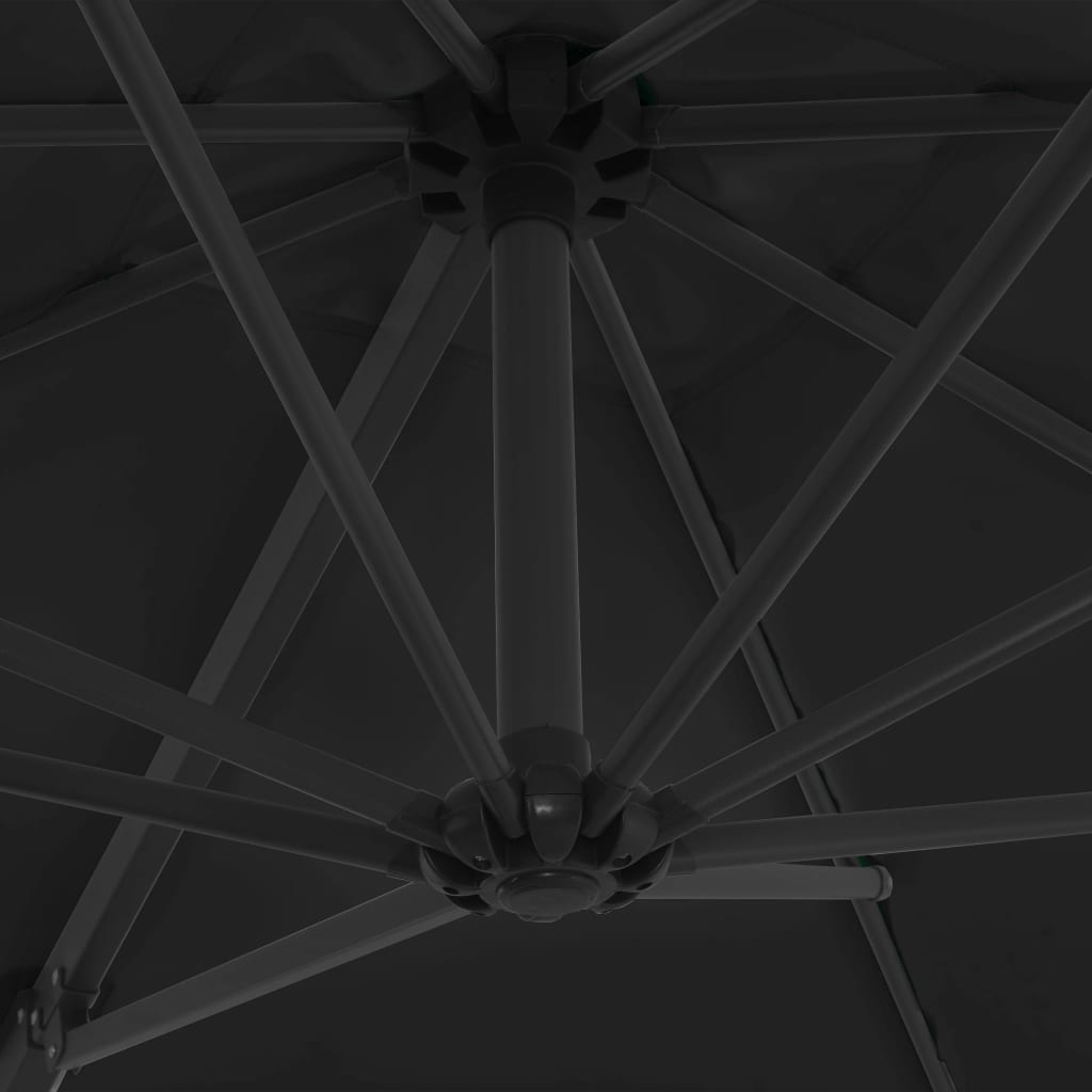 vidaXL Ομπρέλα Κρεμαστή Μαύρη 250 x 250 εκ. με Ατσάλινο Ιστό