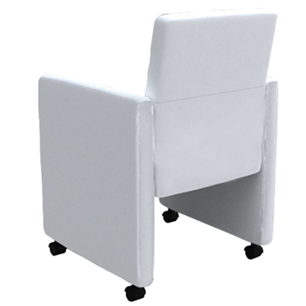 vidaXL Καρέκλες Τραπεζαρίας 4 τεμ. Λευκές από Συνθετικό Δέρμα