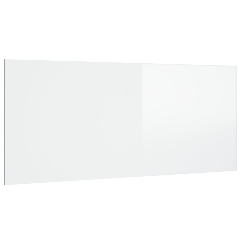 vidaXL Κεφαλάρι Κρεβατιού Γυαλιστερό Λευκό 200x1,5x80 εκ Επεξεργ. Ξύλο
