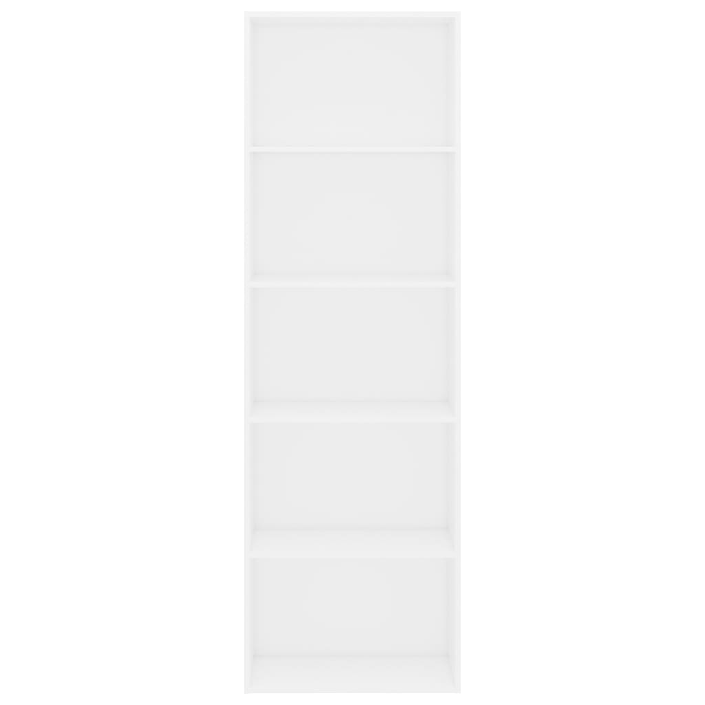 vidaXL Βιβλιοθήκη με 5 Ράφια Λευκή 60 x 30 x 189 εκ. από Μοριοσανίδα
