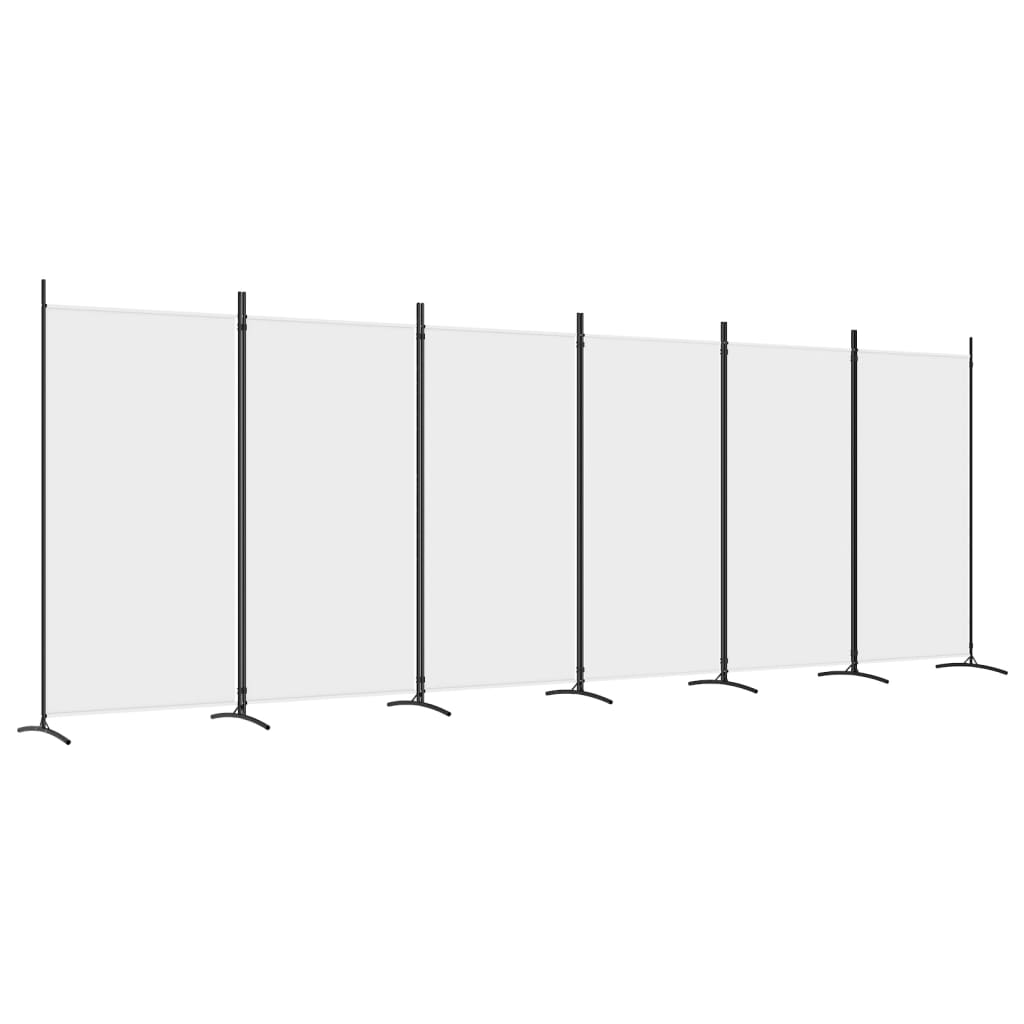 vidaXL Διαχωριστικό Δωματίου με 6 Πάνελ Λευκό 520 x 180 εκ. από Ύφασμα