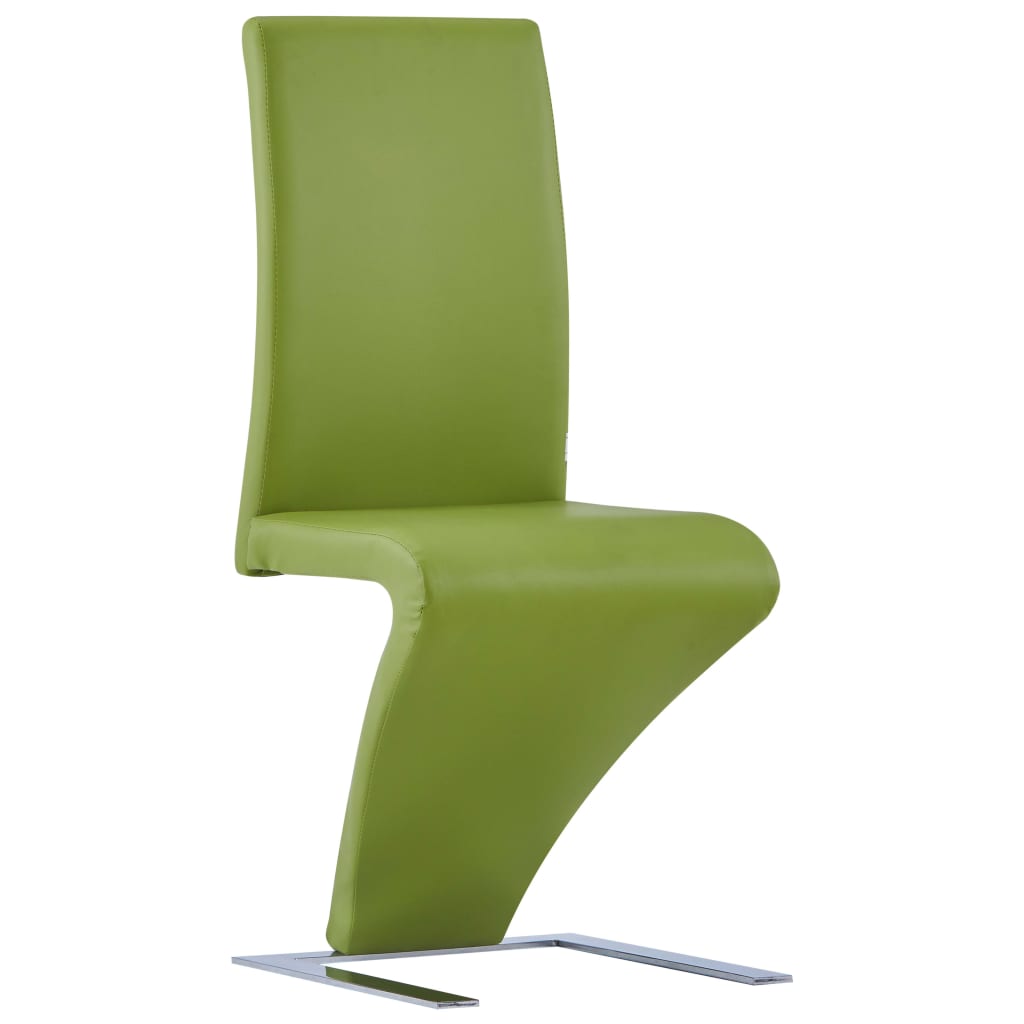 vidaXL Καρέκλες Τραπεζαρίας Ζιγκ-Ζαγκ 2 τεμ. Πράσινες Συνθετικό Δέρμα