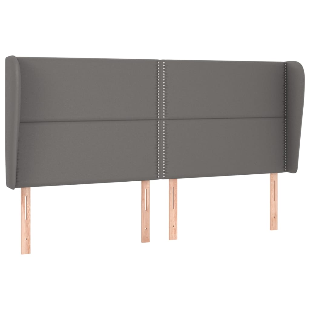 vidaXL Κεφαλάρι με Πτερύγια Γκρι 183x23x118/128 εκ.Συνθετικό Δέρμα