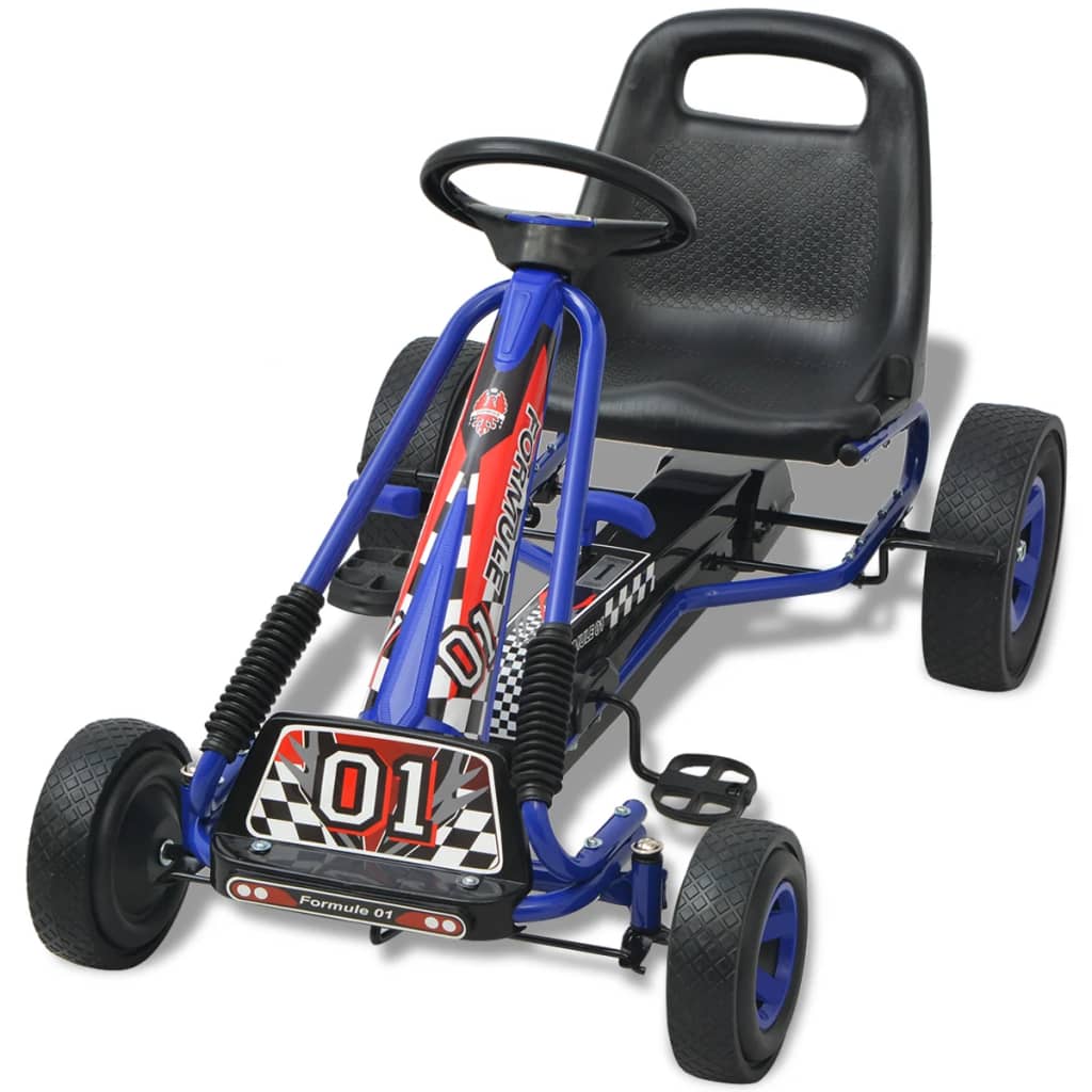 vidaXL Go Kart με Πετάλια με Ρυθμιζόμενο Κάθισμα Μπλε