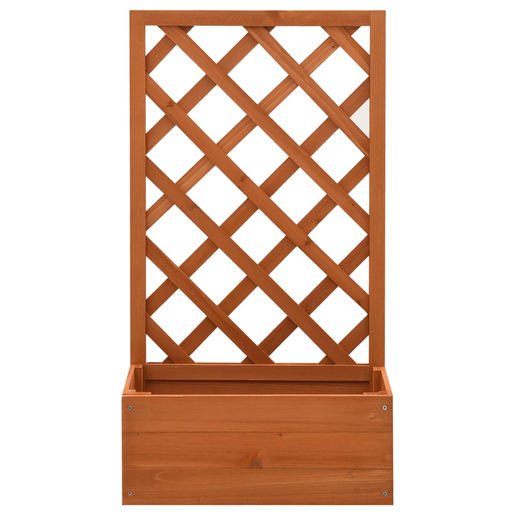 vidaXL Γλάστρα Κήπου με Καφασωτό Πορτοκαλί 50x25x90 εκ. Ξύλο Ελάτης