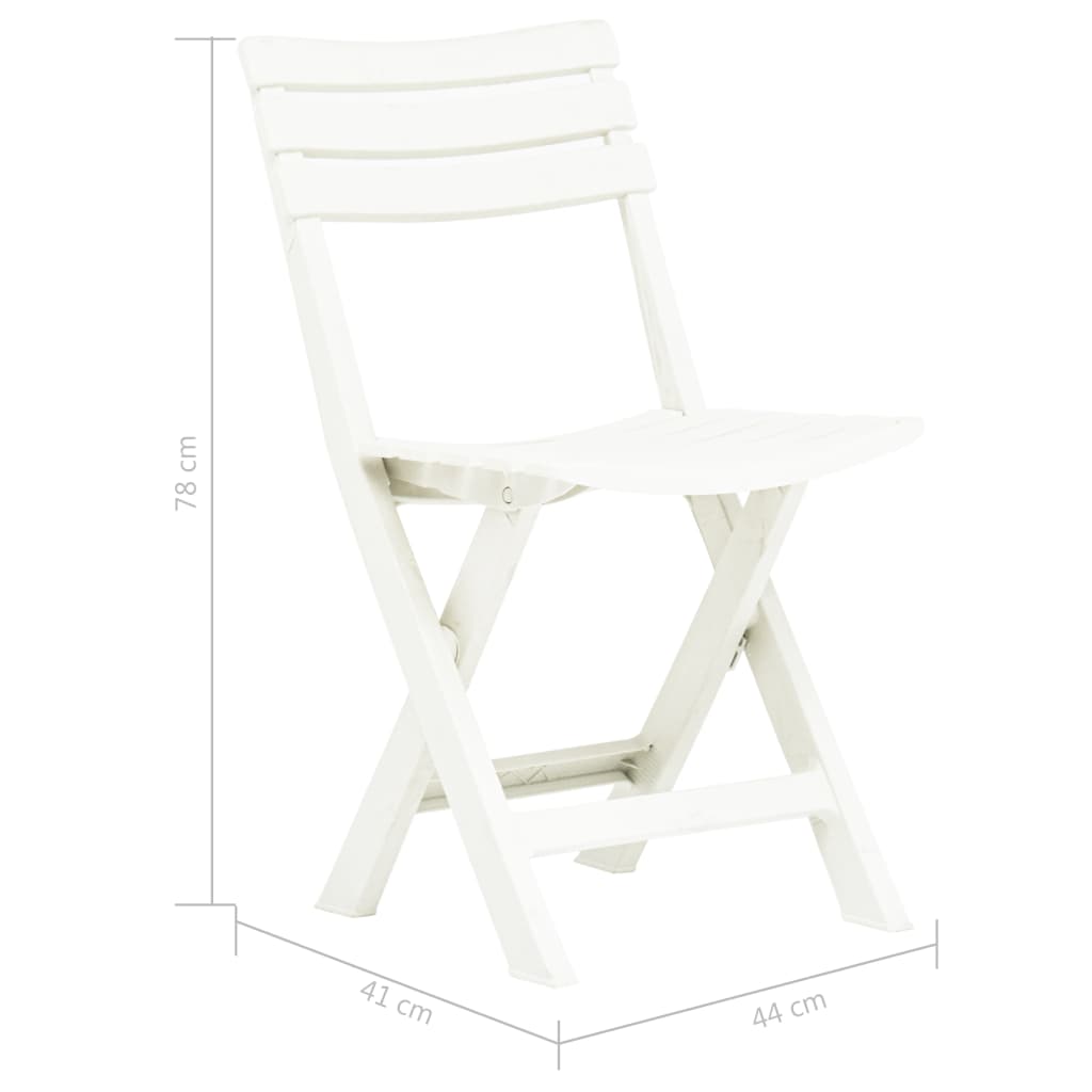 vidaXL Καρέκλες Κήπου Πτυσσόμενες 2 τεμ. Λευκές Πλαστικές