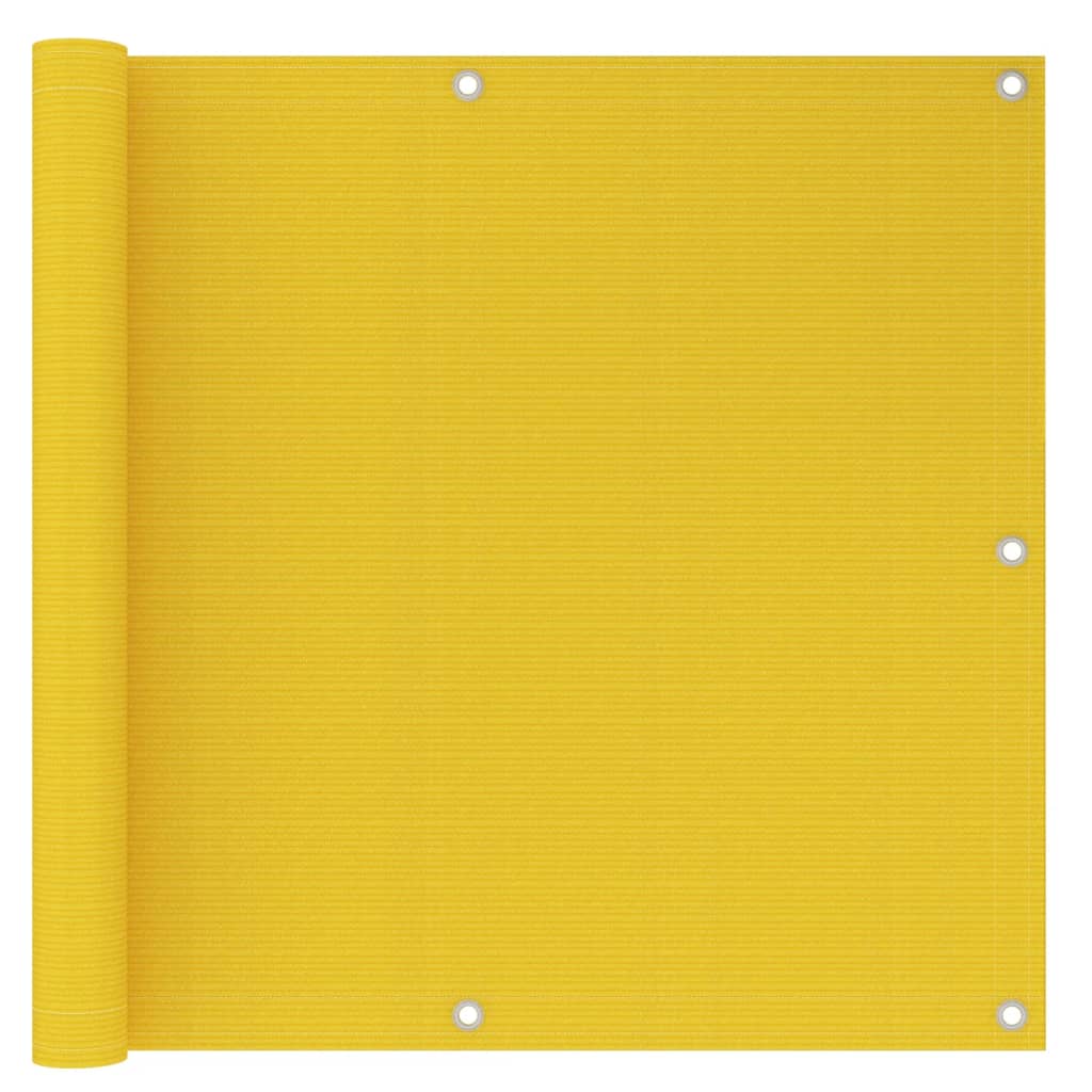 vidaXL Διαχωριστικό Βεράντας Κίτρινο 90 x 500 εκ. από HDPE