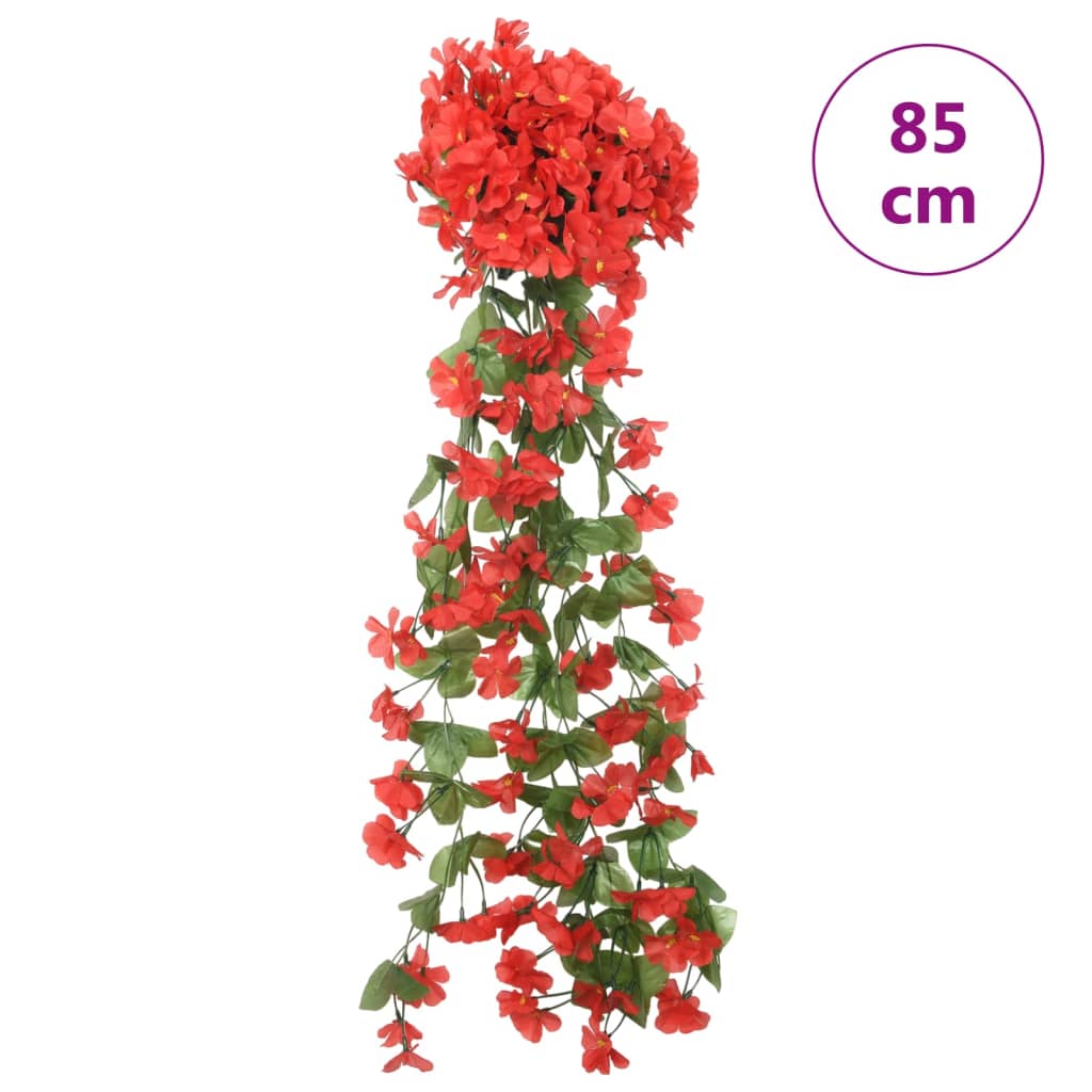 vidaXL Γιρλάντες Λουλουδιών Τεχνητές 3 τεμ. Κόκκινο 85 εκ.