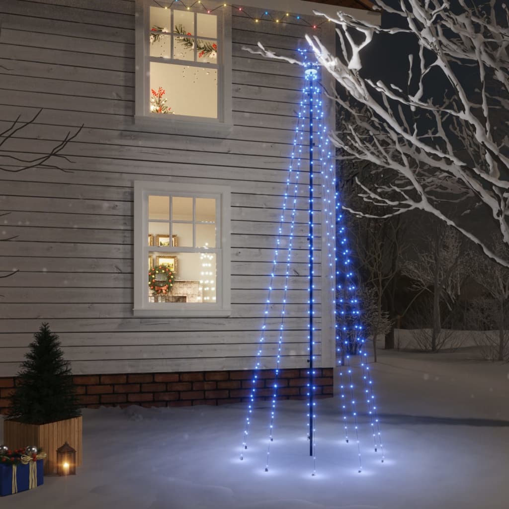 vidaXL Χριστουγεννιάτικο Δέντρο με Ακίδα 310 LED Μπλε 300 εκ.