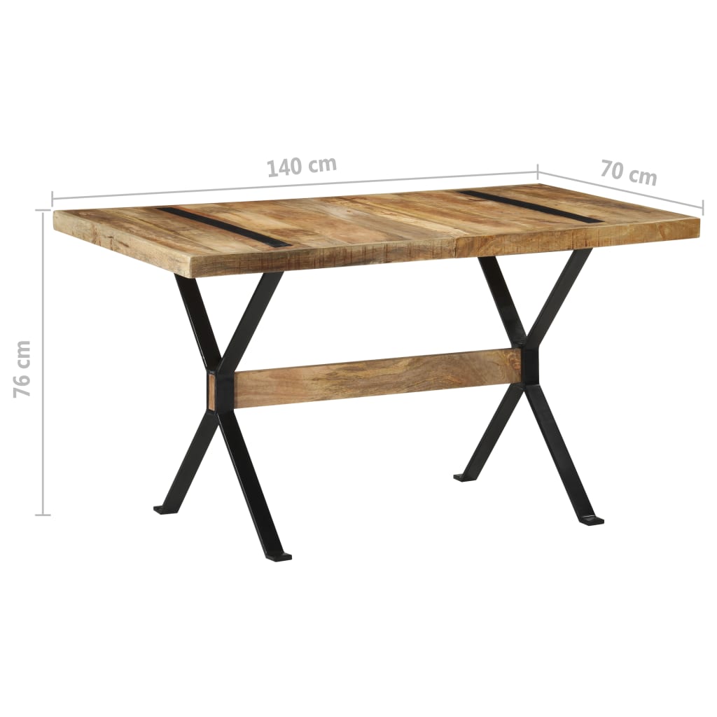 vidaXL Τραπεζαρία 140 x 70 x 76 εκ. από Ακατέργαστο Ξύλο Μάνγκο