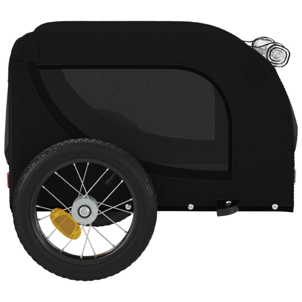 vidaXL Τρέιλερ Ποδηλάτου Κατοικίδιων Μαύρο Ύφασμα Oxford/Σίδηρος